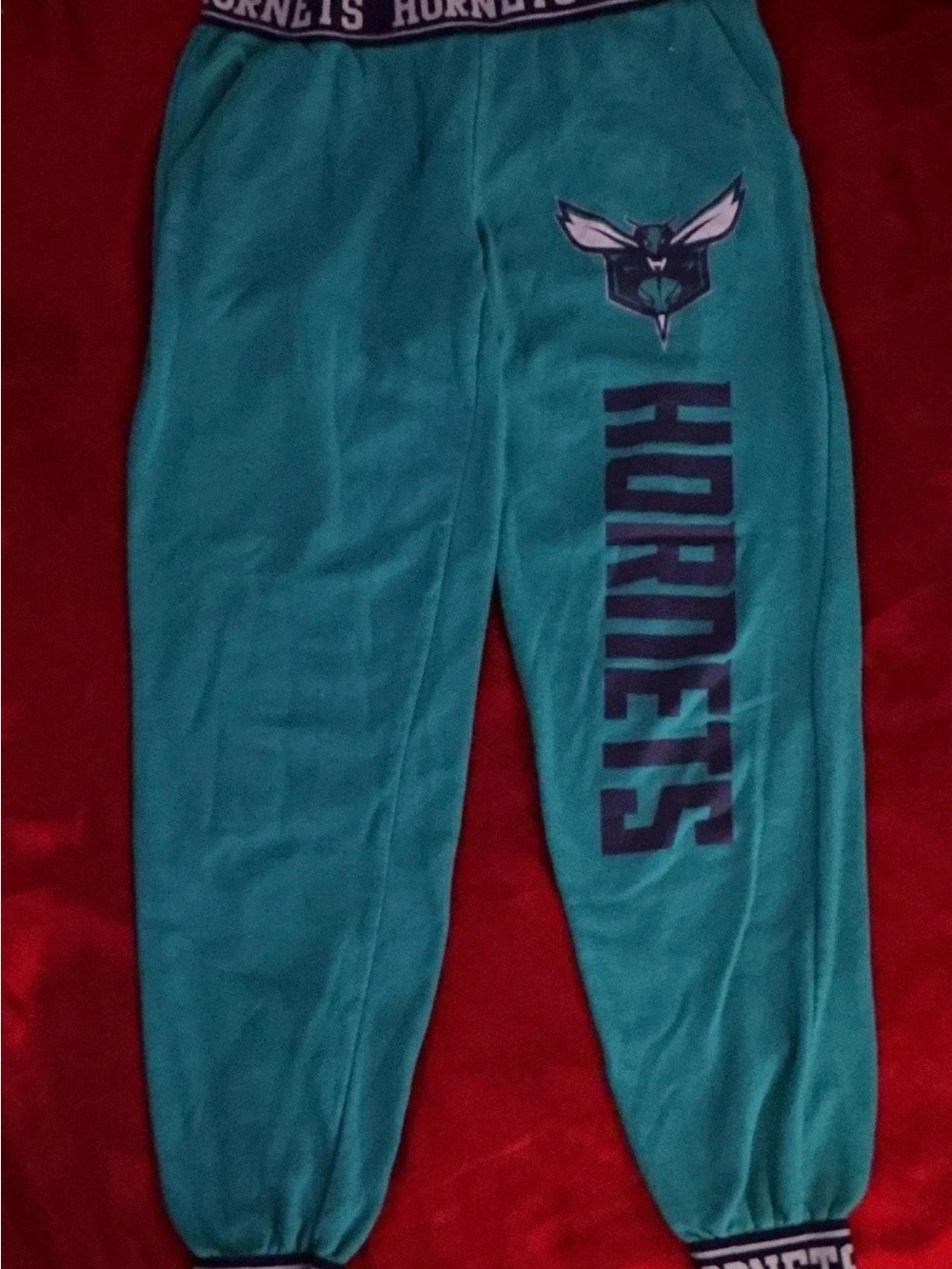 NBA Teal Hornets Logo Kids Sweatpants with Navy Accent